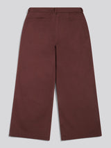 Womens Ankle Wide Leg Chino Trouser in Puce