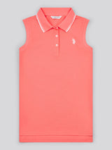 Womens Sleeveless Polo Shirt in Sugar Coral