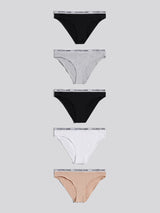 Womens 5 Pack Cotton Bikini Brief in Bright White