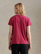 Womens Crew Neck Pocket T-Shirt in Beaujolais