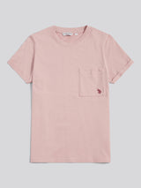 Womens Crew Neck Pocket T-Shirt in Pale Mauve
