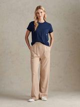 Womens Crew Neck Pocket T-Shirt in Navy Iris