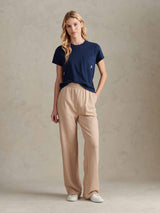 Womens Crew Neck Pocket T-Shirt in Navy Iris