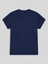Womens Crew Neck Pocket T-Shirt in Navy Iris
