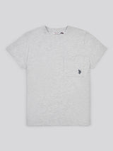 Womens Crew Neck Pocket T-Shirt in Pearl Grey Marl