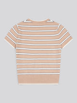 Womens Stripe Short Sleeve Jumper in Natural