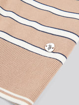 Womens Stripe Short Sleeve Jumper in Natural