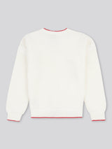 Womens Braid Cable Cricket Jumper in Marshmallow