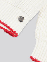 Womens Braid Cable Cricket Jumper in Marshmallow