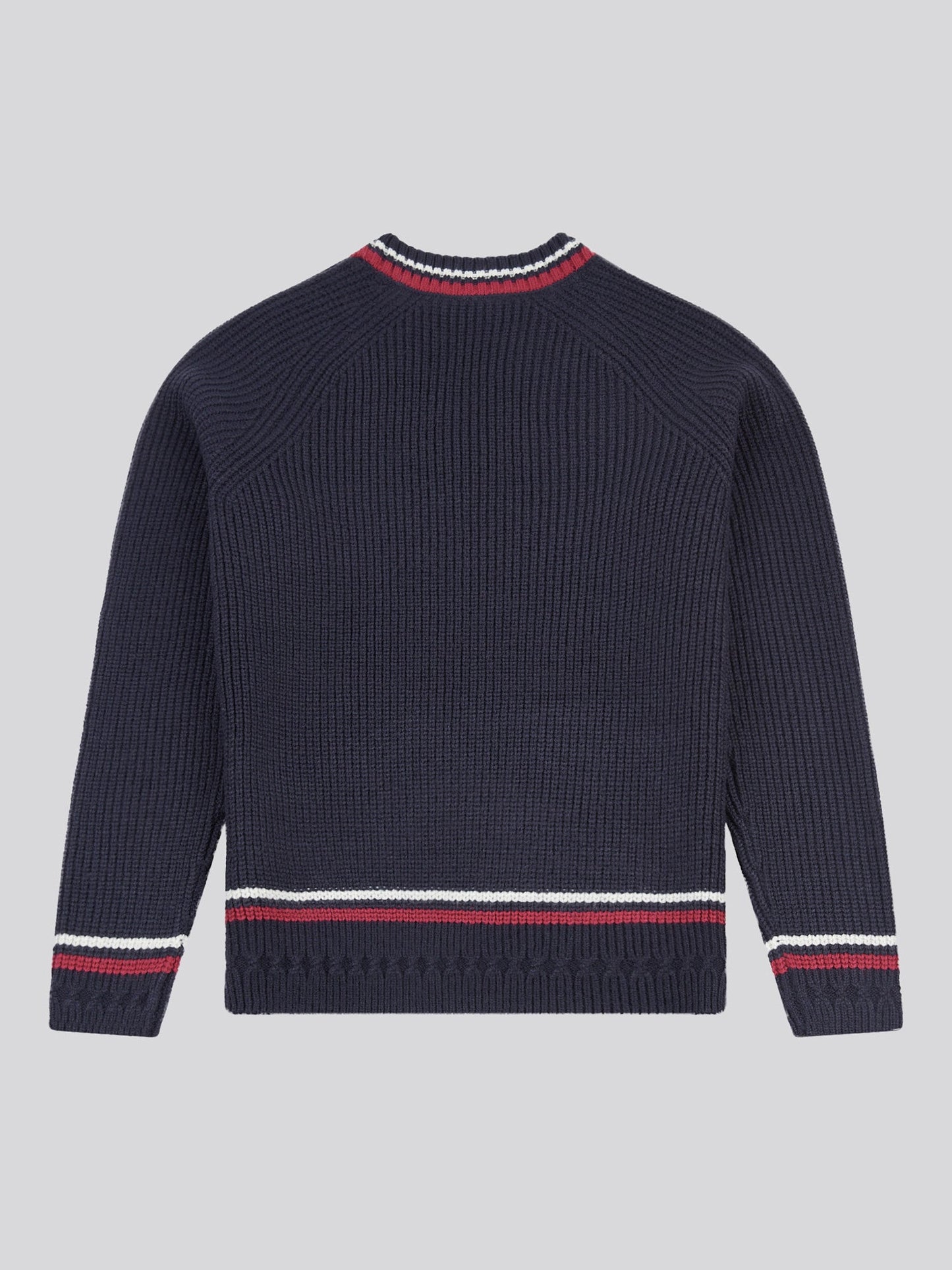 Womens Tri Stripe Tipping Cricket Jumper in Navy Iris