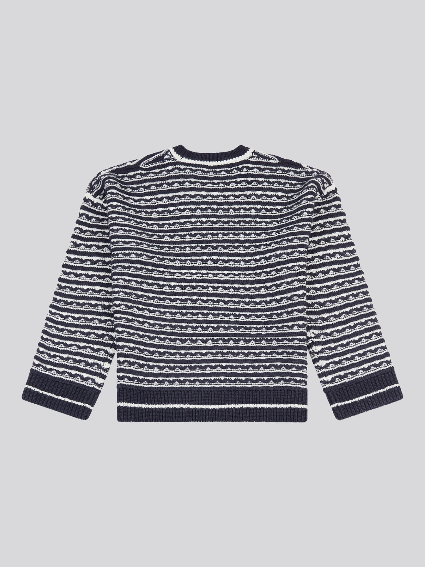 Womens Textured Stripe Jumper in Navy Iris