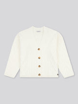Womens Aran Cable Cardigan Marshmallow