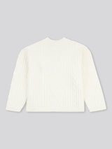 Womens Aran Cable Cardigan Marshmallow