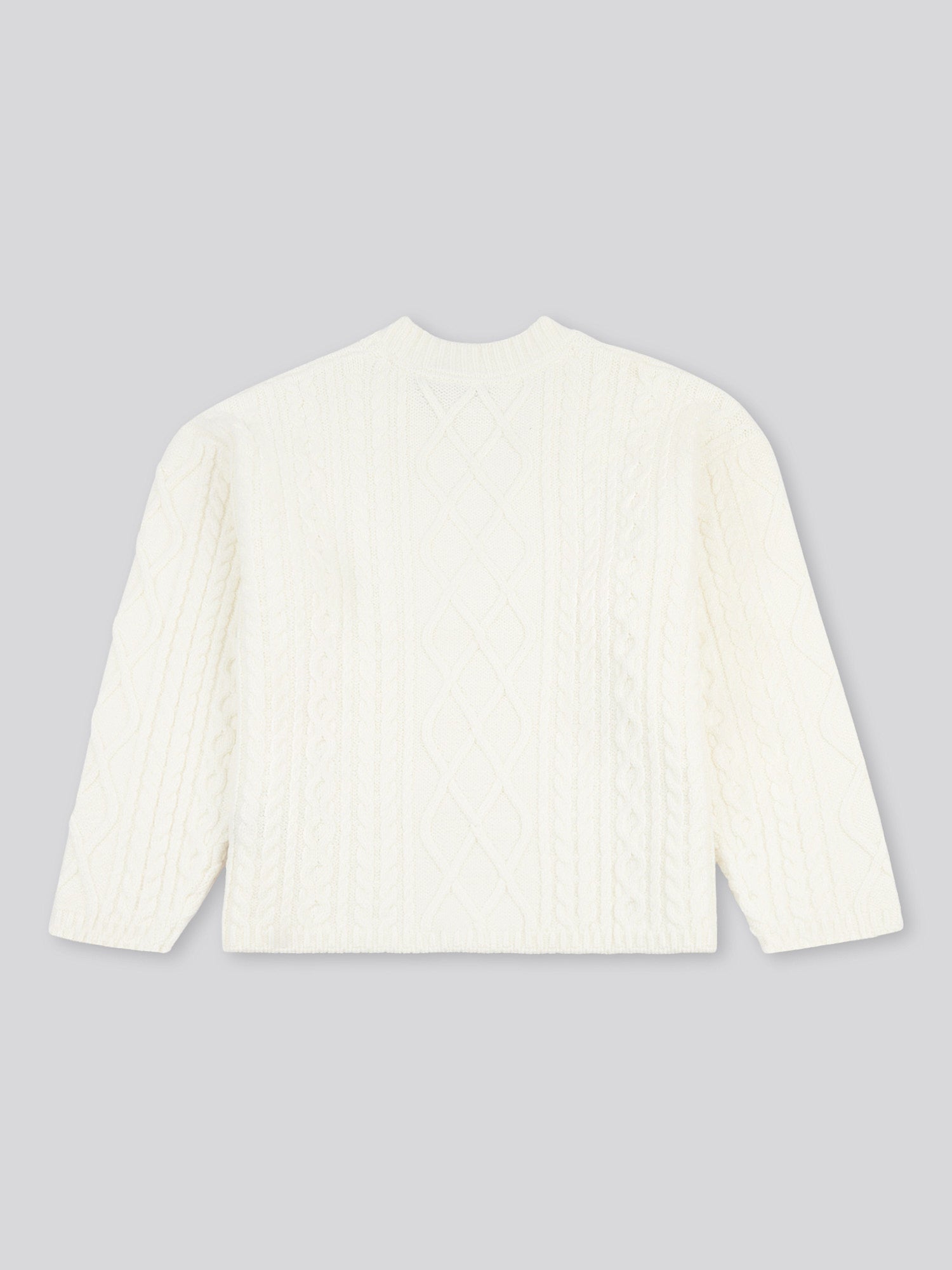 Womens Aran Cable Cardigan Marshmallow