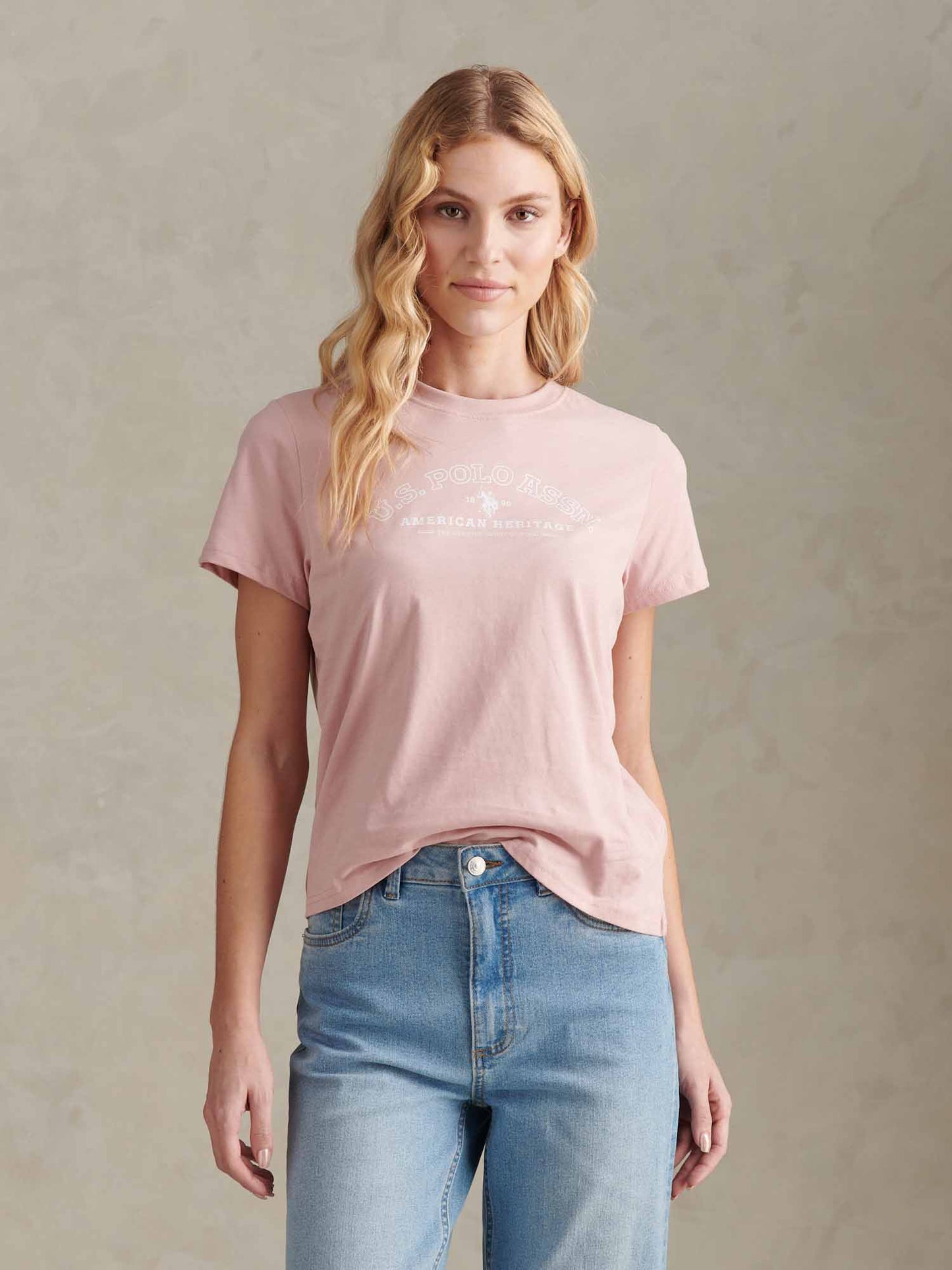 Womens Arc Graphic T-Shirt in Pale Mauve