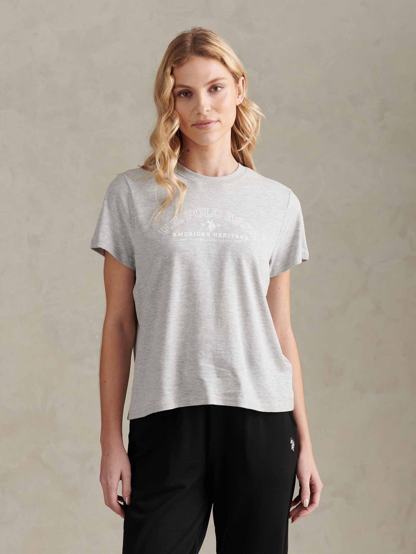 Womens Arc Graphic T-Shirt in Pearl Grey Marl