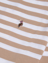 Womens Gradient Stripe Boatneck T-Shirt in Natural