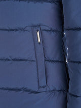 Womens Quilted Hooded Puffer Coat in Navy Iris