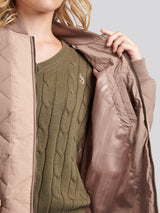 Womens Contrast Bomber Jacket in Leafless Tree