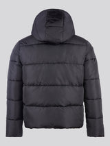 Womens Sateen Puffer Jacket in Black