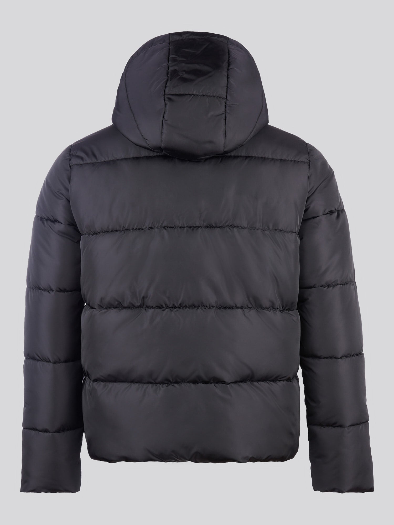 Womens Sateen Puffer Jacket in Black