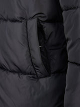 Womens Sateen Puffer Jacket in Black