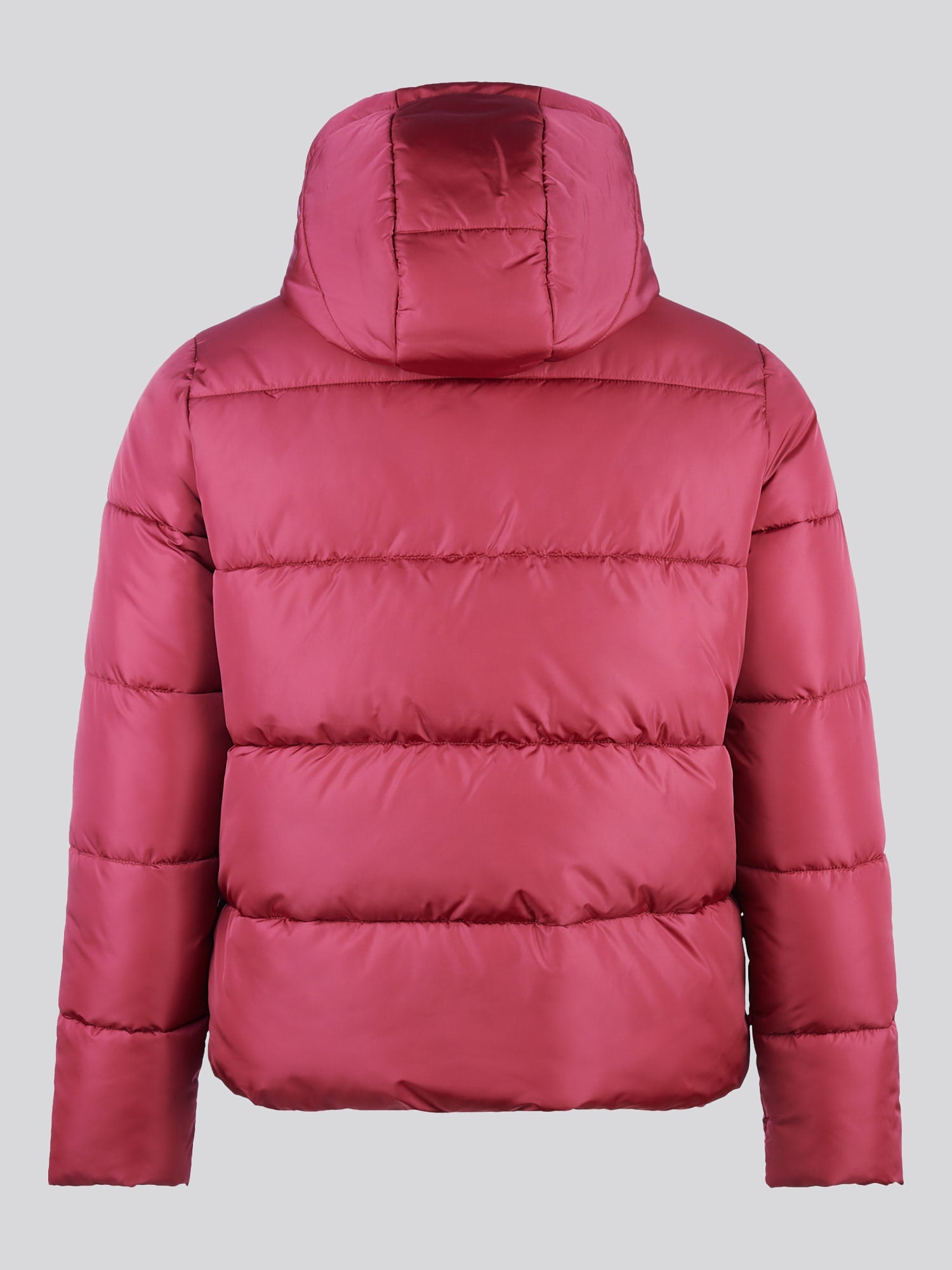 Womens Sateen Puffer Jacket in Beaujolais