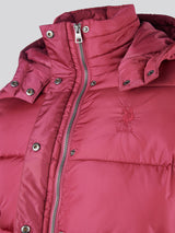 Womens Sateen Puffer Jacket in Beaujolais