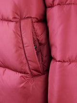 Womens Sateen Puffer Jacket in Beaujolais