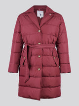 Womens Puffer Trench Coat in Fig