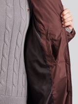 Womens Puffer Trench Coat in Puce