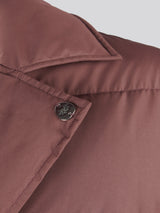 Womens Puffer Trench Coat in Puce