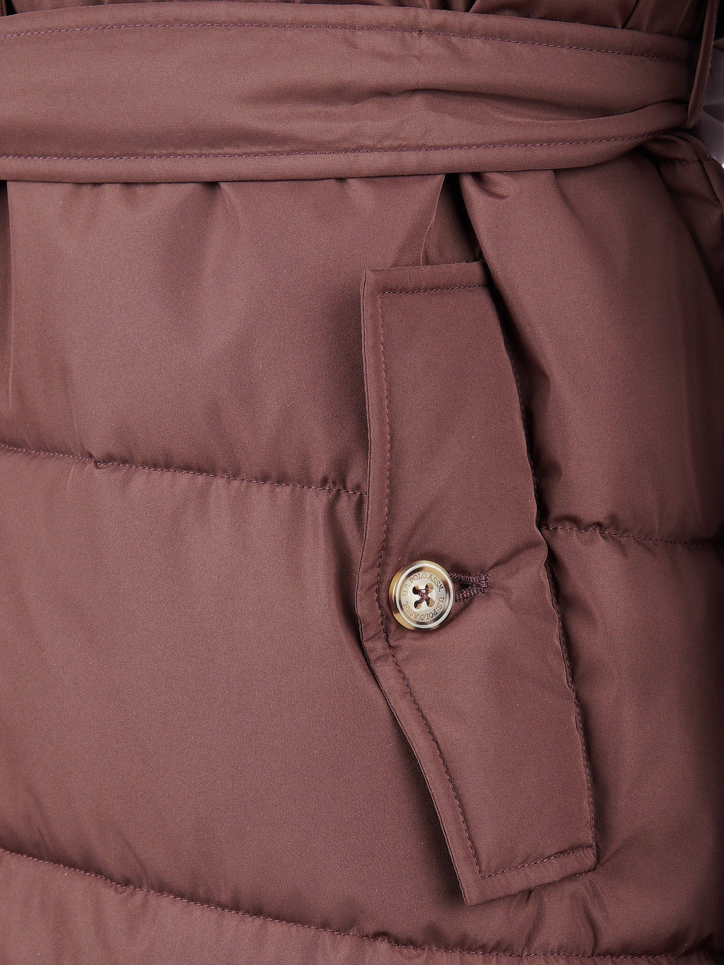 Womens Puffer Trench Coat in Puce