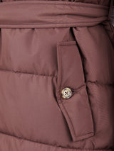 Womens Puffer Trench Coat in Puce