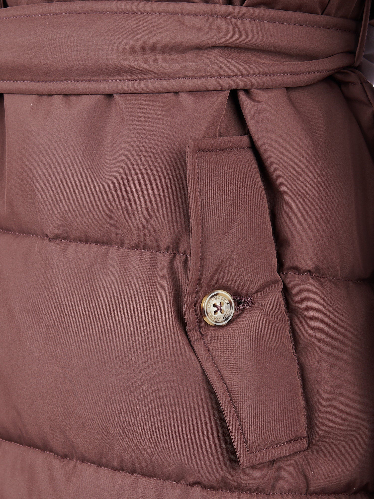 Womens Puffer Trench Coat in Puce