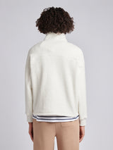 Womens Double Horsemen Borg 1/4 Zip in Marshmallow