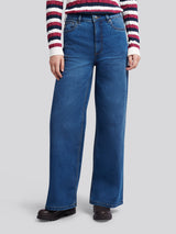 Womens Wide Fit Jean Mid Wash