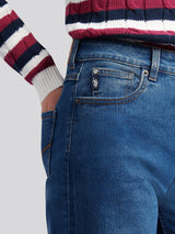 Womens Wide Fit Jean Mid Wash