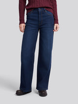 Womens Wide Fit Jean Dark Blue Wash