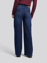 Womens Wide Fit Jean Dark Blue Wash