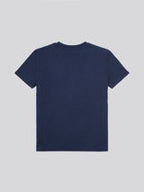 Womens Double Horsemen Print Crew Neck T-Shirt in Navy Iris