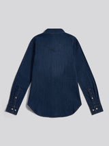 Womens Denim Shirt in Dark Blue Wash
