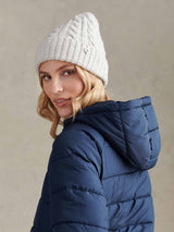 Womens Signature Cable Sequin Knit Beanie in Light Grey Marl WUP
