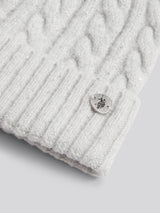 Womens Signature Cable Sequin Knit Beanie in Light Grey Marl WUP