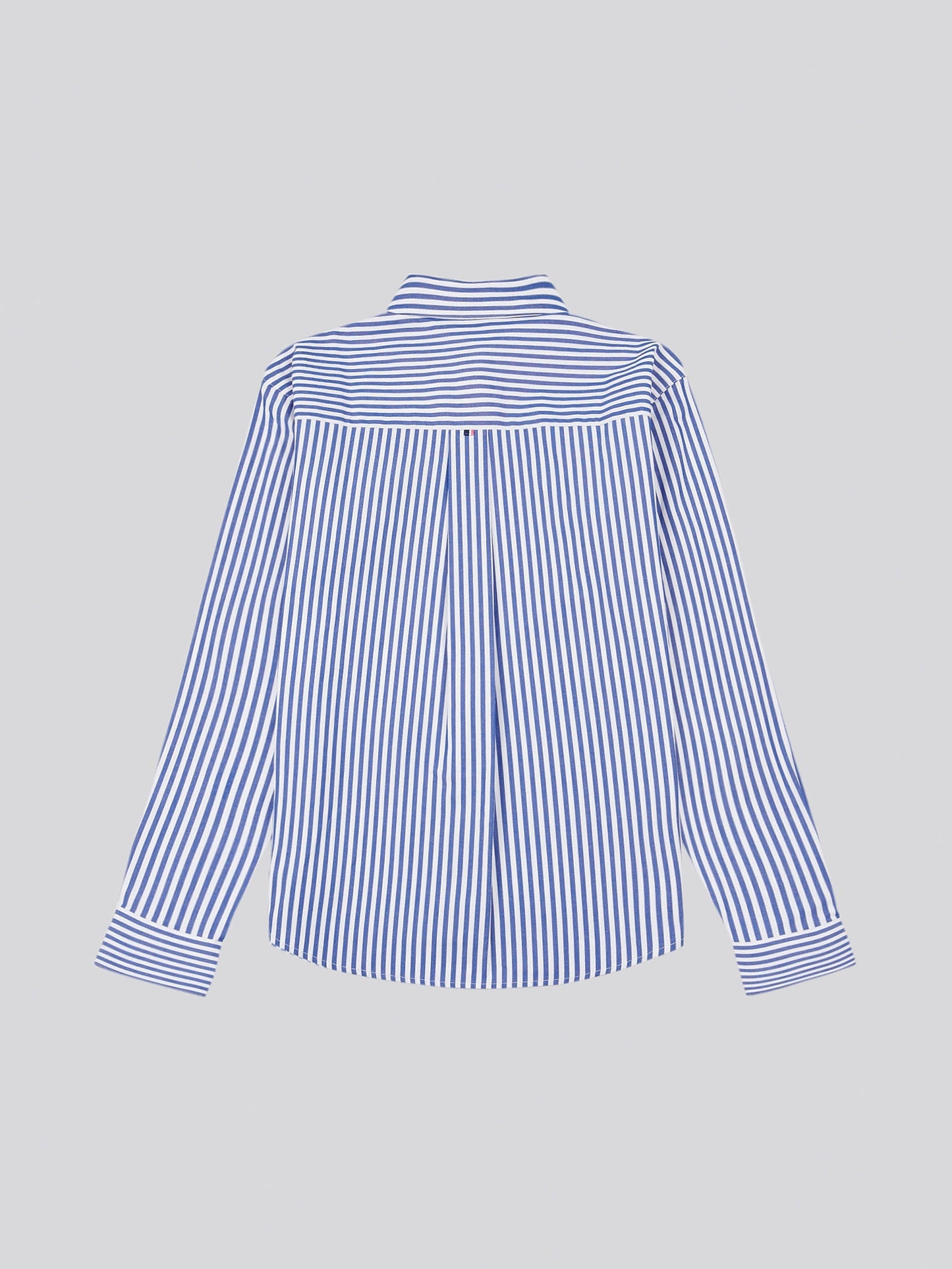 Womens Cotton Poplin Loose Fit Stripe Shirt in Regatta Blue