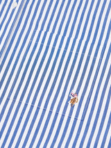 Womens Cotton Poplin Loose Fit Stripe Shirt in Regatta Blue