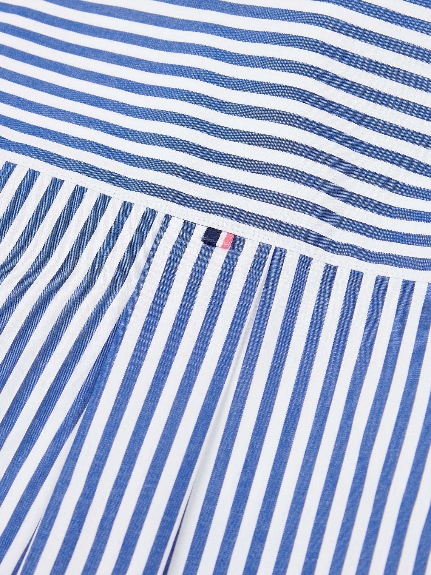 Womens Cotton Poplin Loose Fit Stripe Shirt in Regatta Blue