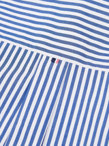 Womens Cotton Poplin Loose Fit Stripe Shirt in Regatta Blue