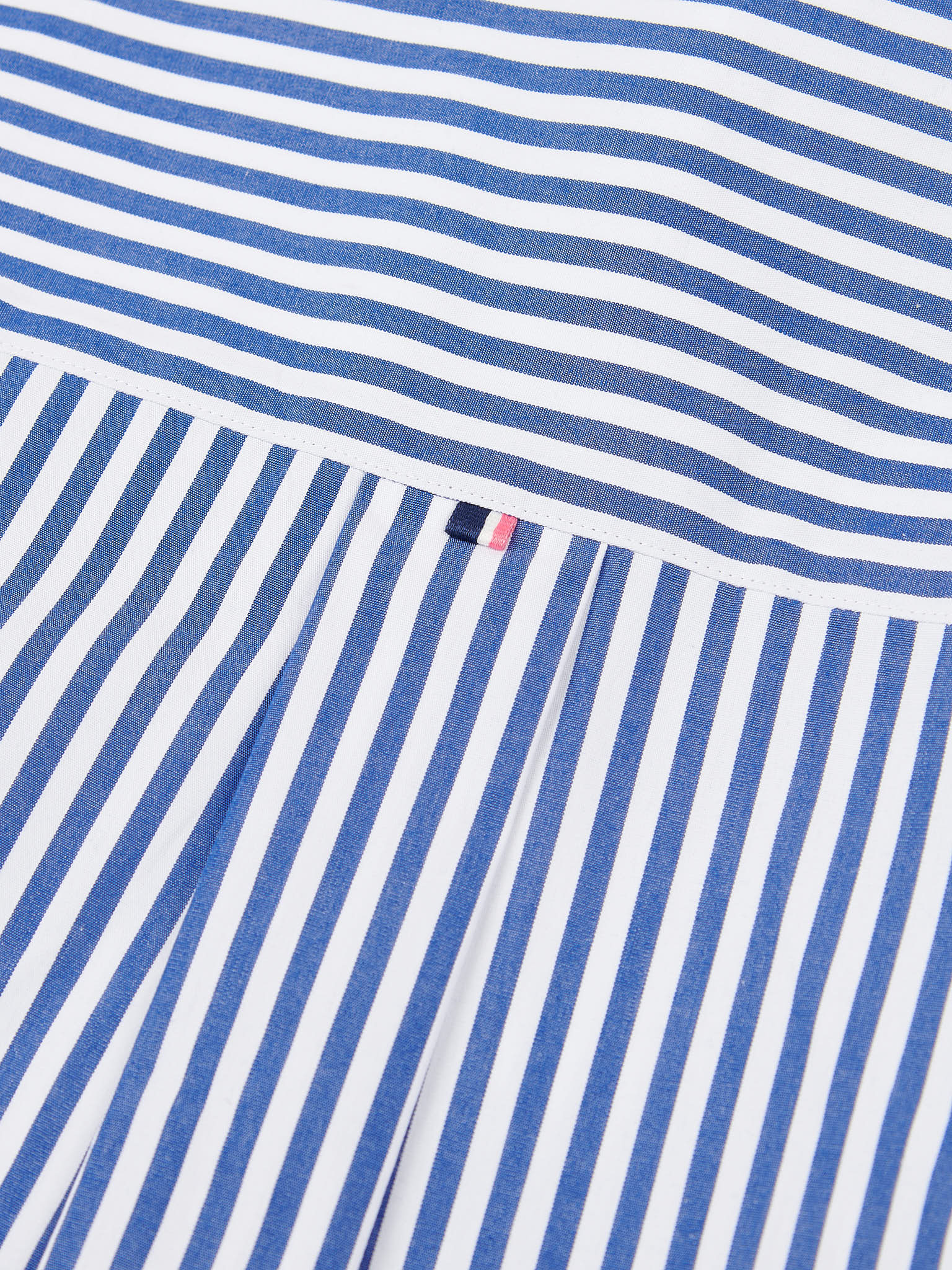 Womens Cotton Poplin Loose Fit Stripe Shirt in Regatta Blue
