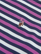 Womens Multicolour Stripe Long Sleeve Boatneck T-Shirt in Navy Iris